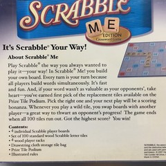 Scrabble Me Edition Crossword Game Words Wood Tiles 2-4 Players Ages 8-Adult NEW