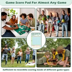 30/90/180 Sheets Double-Sided Game Score Pads – 6×9 Inch Score Tracker for Famil