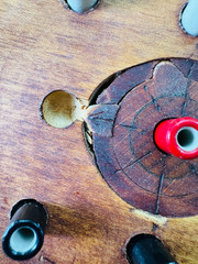 Vintage Genuine Mill Relics Handmade Bobbin Wood Tic Tac Toe Game Wales Rustic