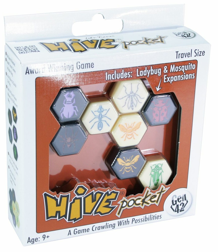 Hive Pocket Tile Board Game Travel Size w/ Ladybug & Mosquito Gen 42 TCI013