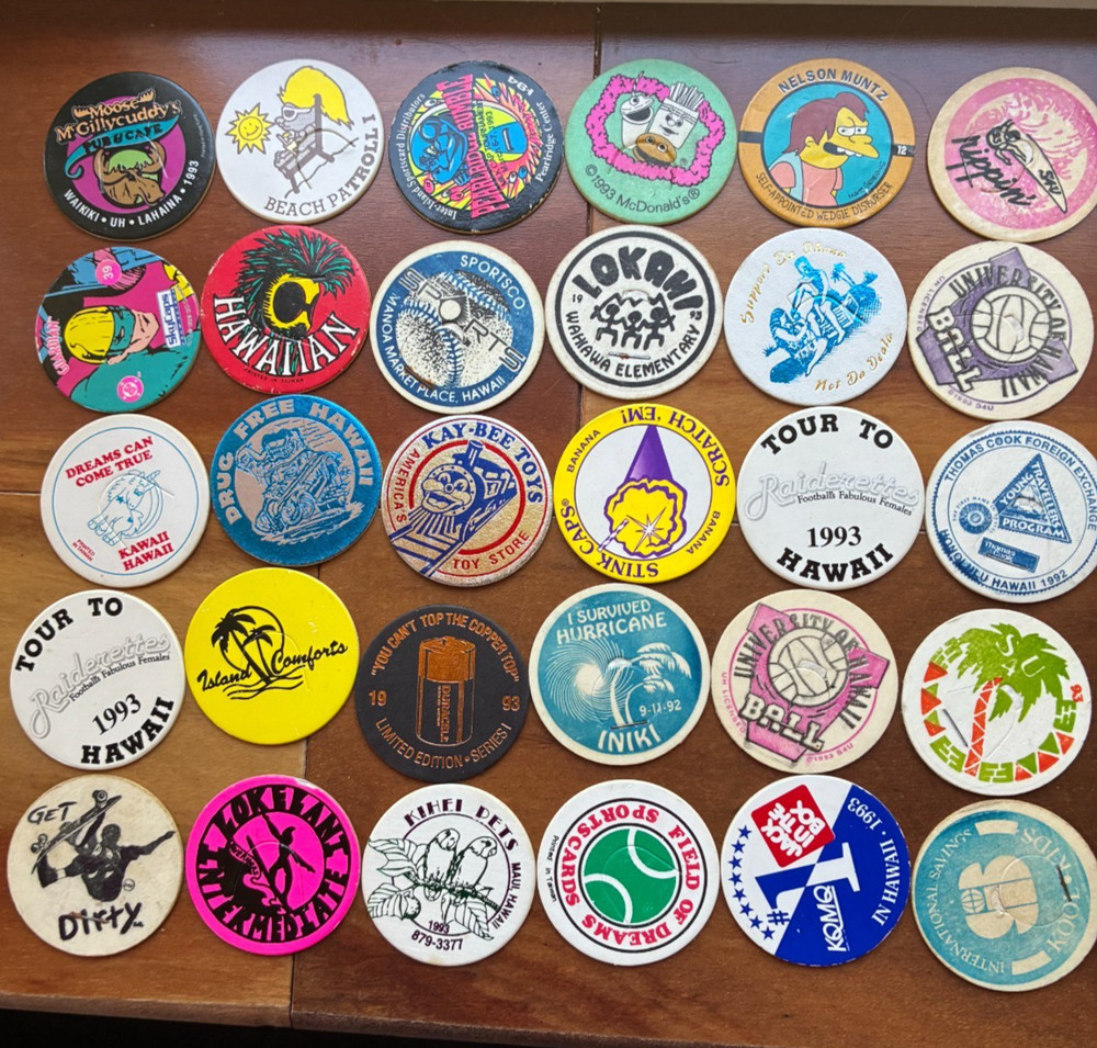 Hawaiian Vintage 90’s Pogs / Milk Covers – Lot C – 25 Total – Various