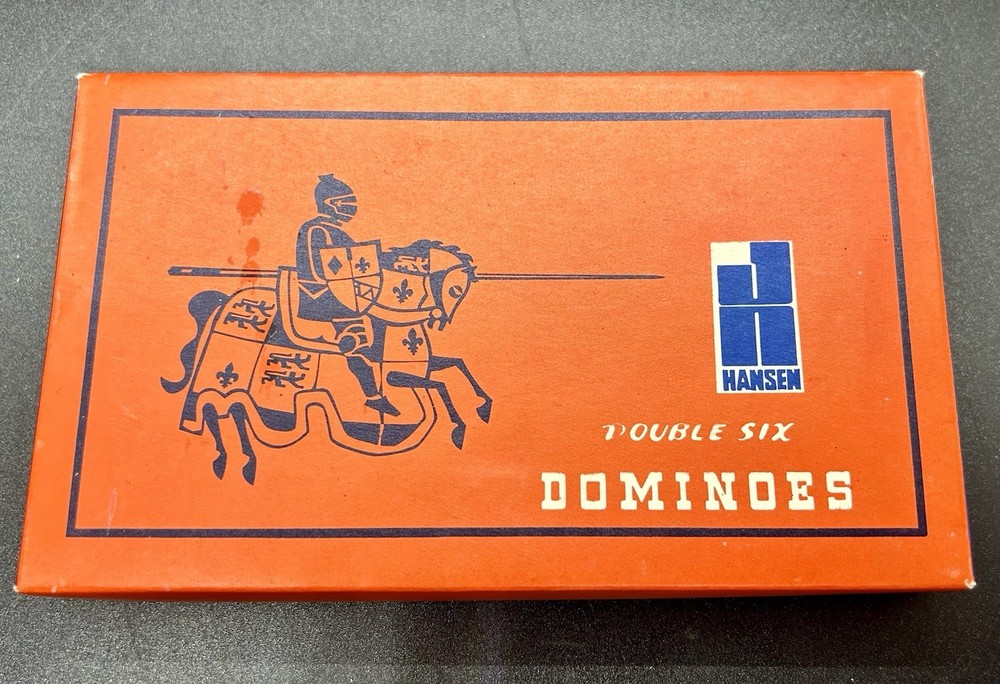 Vintage Box Of Hansen Double Six Dominoes Complete 28 Tiles Hong Kong