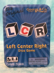LCR Left Center Right Dice Game w/Blue Chips 29 Pieces