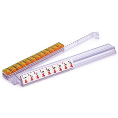 Modern Mahjong Racks with Built-in Pushers – Clear – Set of 4