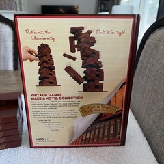 Vintage Collection Jenga Wood Book Box Game Hasbro Parker Bros Game Night