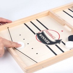 Fast Sling Puck Game Wooden Board Table Hockey Games Montessori Toy JQ