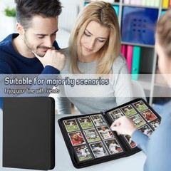 9 Pocket Card Binder – 540 Capacity with Zip 9 x 6.5 x 1 inches, Black