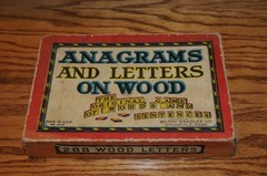 Vintage Game Anagrams Letters On Wood Tiles Milton Bradley USA #4719 Springfield