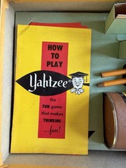 VINTAGE 1956 LOWE Yahtzee GAME and Lots Of Unused score pads. Missing 3 Dice