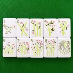Designer Inspired American Mahjong Set | White Acrylic Tiles + Matching Mat