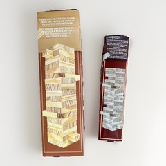 2x Game Bundle Wooden Tumbling Tower Set 54pc Classic + 72pc Mini Travel Size