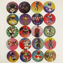 Lot of 20 Pogs Mighty Morphin Power Rangers Pogs from 1995 Saban Power Caps