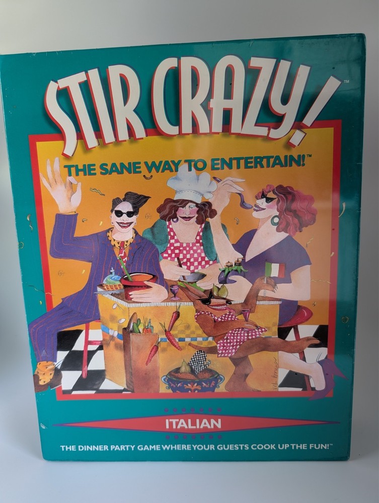 Stir Crazy! Italian The Sane Way to Entertain Dinner Party Game 1996 NEW SEALED