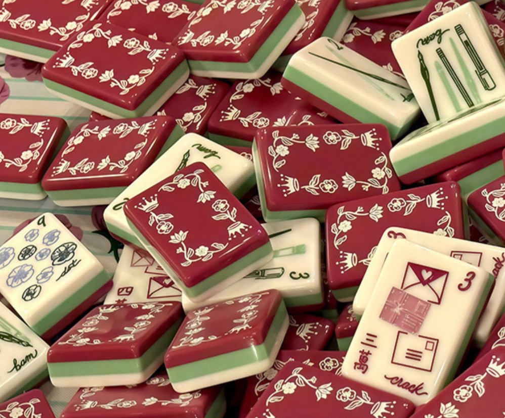 American Mahjong Game Set, 160 tiles Red green 💌 Mah Jong Tiles,+storage Bag