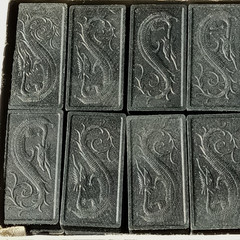 Vintage Dominoes Double Nine Box Set Oriental Dragons Multicolored Dots