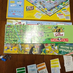 The Simpsons Monopoly Board Game W/ All 6 Pewter Tokens | Fully Complete In Box