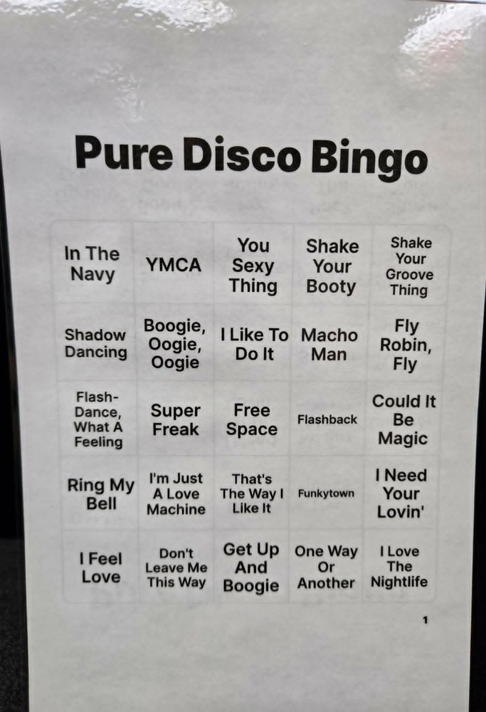 Pure Disco Music Bingo Cards, Size: 5.5″ x 5.5″ *Please Read Description