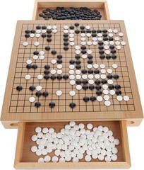 NEW 12″ Traditional Go Board Game Set with Pull-Out Storage Drawers Portable