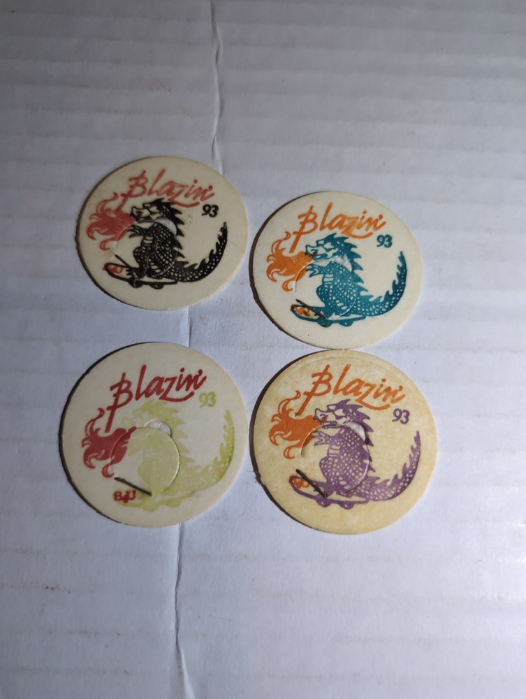 1993 Pog Pogs Lot Of 4 Blazin’ S4U