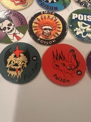 ALL Poison Lot of Pogs Skull 8 Ball + 2 Metal Slammers 90s Retro Nostalgia Rare