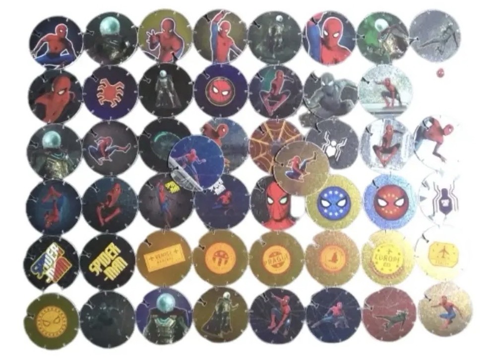 Complete 50/50 Spider-Man Far From Home Tazos Set 2019 Marvel Pogs Collection