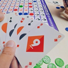 SEQUENCE- Original SEQUENCE Game with Folding Board, Cards and Chips by Jax ( Pa