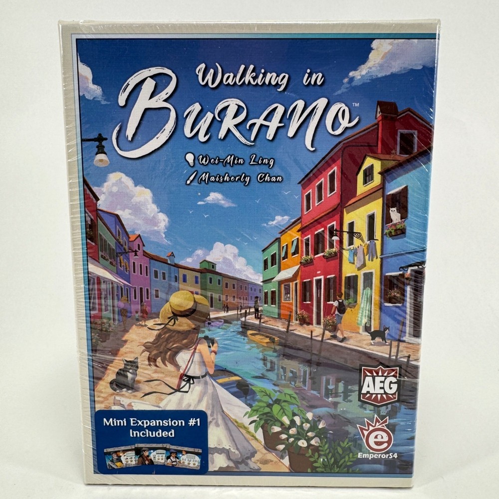 Walking in Burano Board Game AEG Complete Strategy Cards Rebuild Decorate Houses