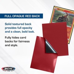 BCW Elite2 Glossy Card Sleeves – Red |100ct | Crystal-Clear Front | Textur