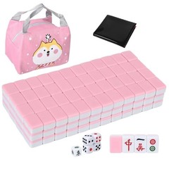 Portable Mini Mahjong Set – Waterproof 144 Melamine Tiles, Travel Handbag, Compl
