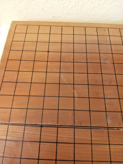 Vintage Go Game Set, Real Traditional Seashell and Slate Pieces, folding Used.