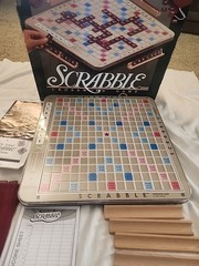 Scrabble Deluxe Edition Vintage 1989 Rotating Turntable USA Missing Drawstring