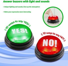 Set of 2 Yes No Answer Buzzers for Game Shows and Party Games