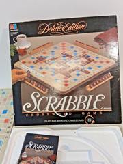 Milton Bradley 1989 #4034 Scrabble Deluxe Edition Game Turntable All 100 Tiles