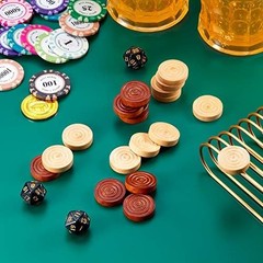 72 Pieces Wood Checkers 1.06 Inch Wooden Checkers Pieces Set with Stackable Ridg