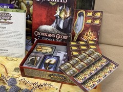 LN Mint Warrior Knights Fantasy Flight Board Game With Crown & Glory Expansion