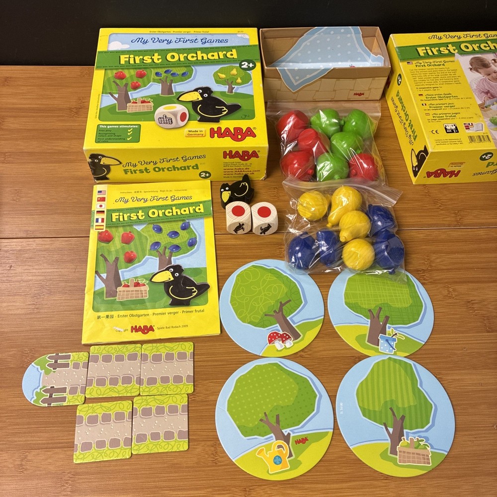 HABA My Very First Games First Orchard Game 2009 Complete Wooden Fruit