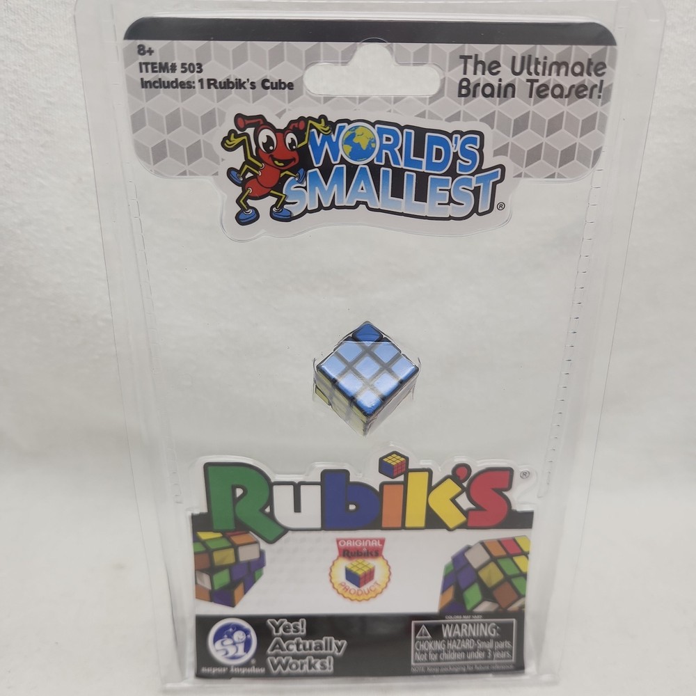 Game World’s Smallest RUBIKS Cube Puzzle 3/4″ Actually Works Brain Teaser NEW