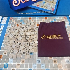 Super Scrabble Board Game by Hasbro – 2004 – 100% Complete with All 200 Tiles!