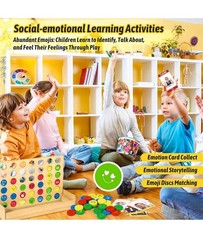 Social Emotional Learning Therapy Games for Kids, w/56 Emotion Cards, Connect…