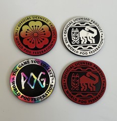 The World POG Federation Micro Tournament Game Pack 30 Pogs , 4 WPF Kinis, mat