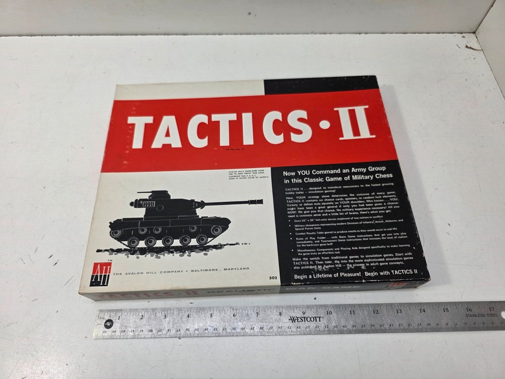 Vintage Avalon Hill 1961 Tactics II Military Game 1st Edition