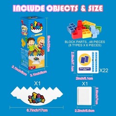 HOMELAM 48 PCS Tetra Tower Stacking Game – Educational Balance Toy for Kids