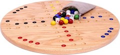 AmishToyBox.com 18″ Round Aggravation (Wahoo) Game Board Set, Solid Oak Wood