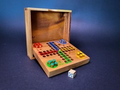 Wooden Ludo Pachisi Strategy Fun Traditional Travel Board Game 14x14cm 6х6″
