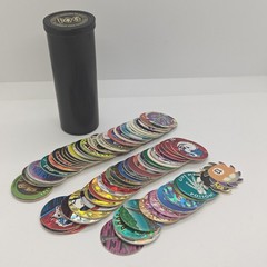 Vintage Official Pog Tube 1990s Retro Pog Game w/ 80+ POG Discs
