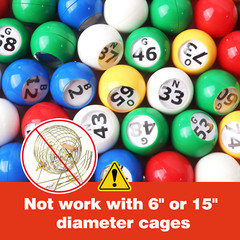 7/8″ Multi-Color Replacement Bingo Balls with Easy Read Window for 9″ Bingo Cage