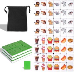 Compact Mahjong Game Set for Two Players with Melamine Tiles Included