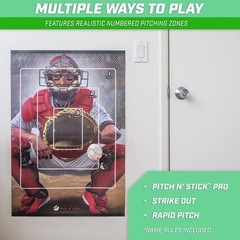 Pitch N’ Stick Kids Baseball Game Set – Wall Poster & 4 Sticky Balls