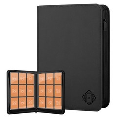 Trading Card Binder with 9 Side Loading Pocket 12×12 inches, 9-Black