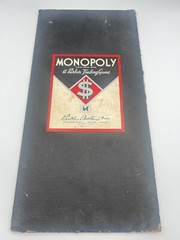 Vintage Monopoly 1937-40 Black Box & Board Metal Tokens Wood Houses and Hotels